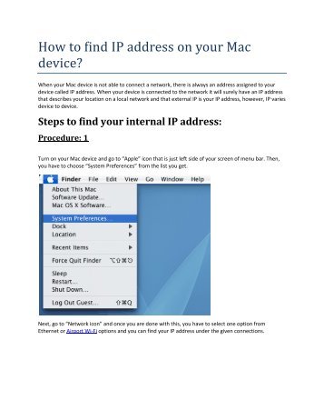 Find manual ip address of a device machine